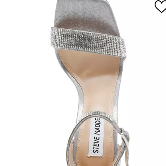 Steve Madden Tiaa Rhinestone Two-piece Dress Sandals Silver Rhinestone  -8.5 - Picture 4 of 8